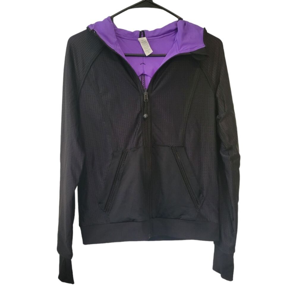 Ivivva Lululemon Black Challenge Ready Reversible Athletic Jacket Size Girls 14